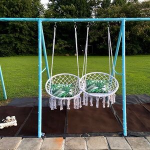 2 Hammock Chairs Macrame Swings (pillows not included)